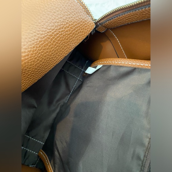 Women’s Backpack Pebbled Faux Leather Cognac Brown Adjustable Straps - Picture 8 of 8